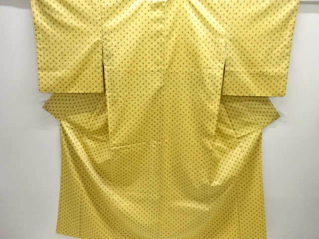 井桁絣柄手織り紬着物